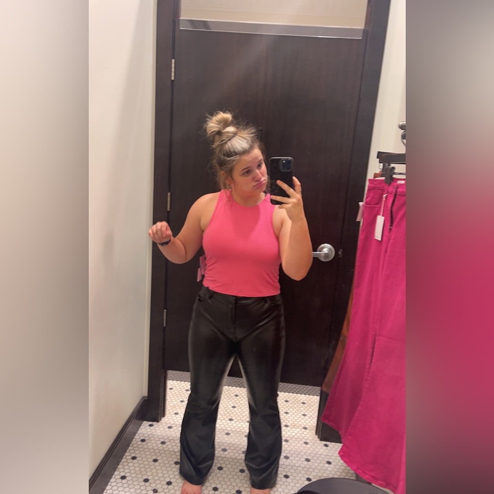 Black leather pants